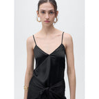 Top En Satin À Col En V