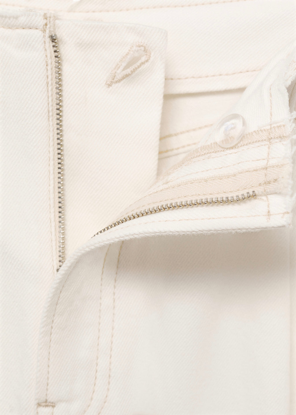 Pantalon En Denim Wideleg Taille Effilochée