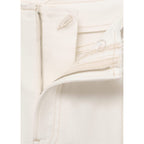 Pantaloni In Denim Wideleg a Vita Sfilacciata