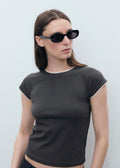 T-Shirt Coton Liserés Contrastants