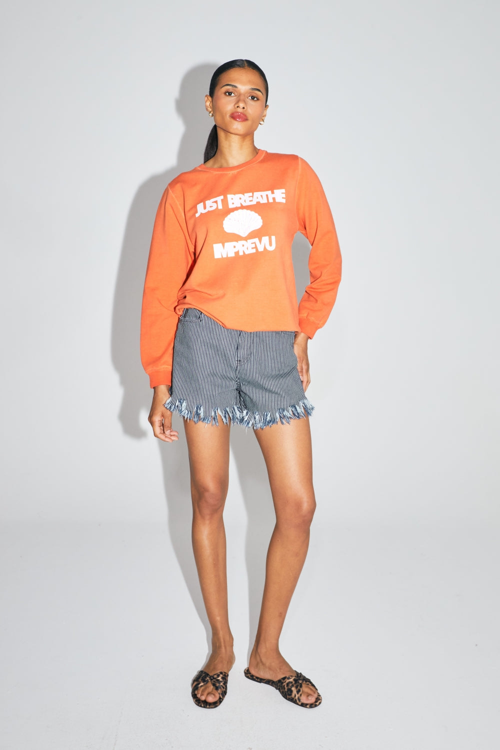 Sudadera Eddie Calico De Algodón Orgánico Naranja Hecha En Portugal