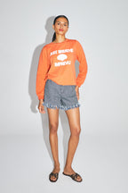 Sudadera Eddie Calico De Algodón Orgánico Naranja Hecha En Portugal