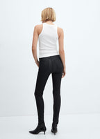 High-Waisted Coated Skinny Jeans