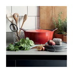 Volcan - Oval Cast Iron Casserole With Lid - 2 Sizes - Red