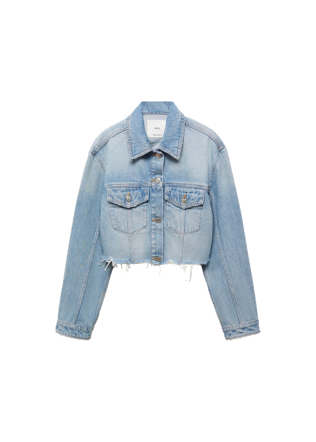 Blouson En Jean Bas Effiloché