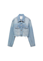Blouson En Jean Bas Effiloché