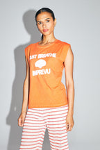 The Robbie Calico T-Shirt In Orange Cotton Made In Portugal
