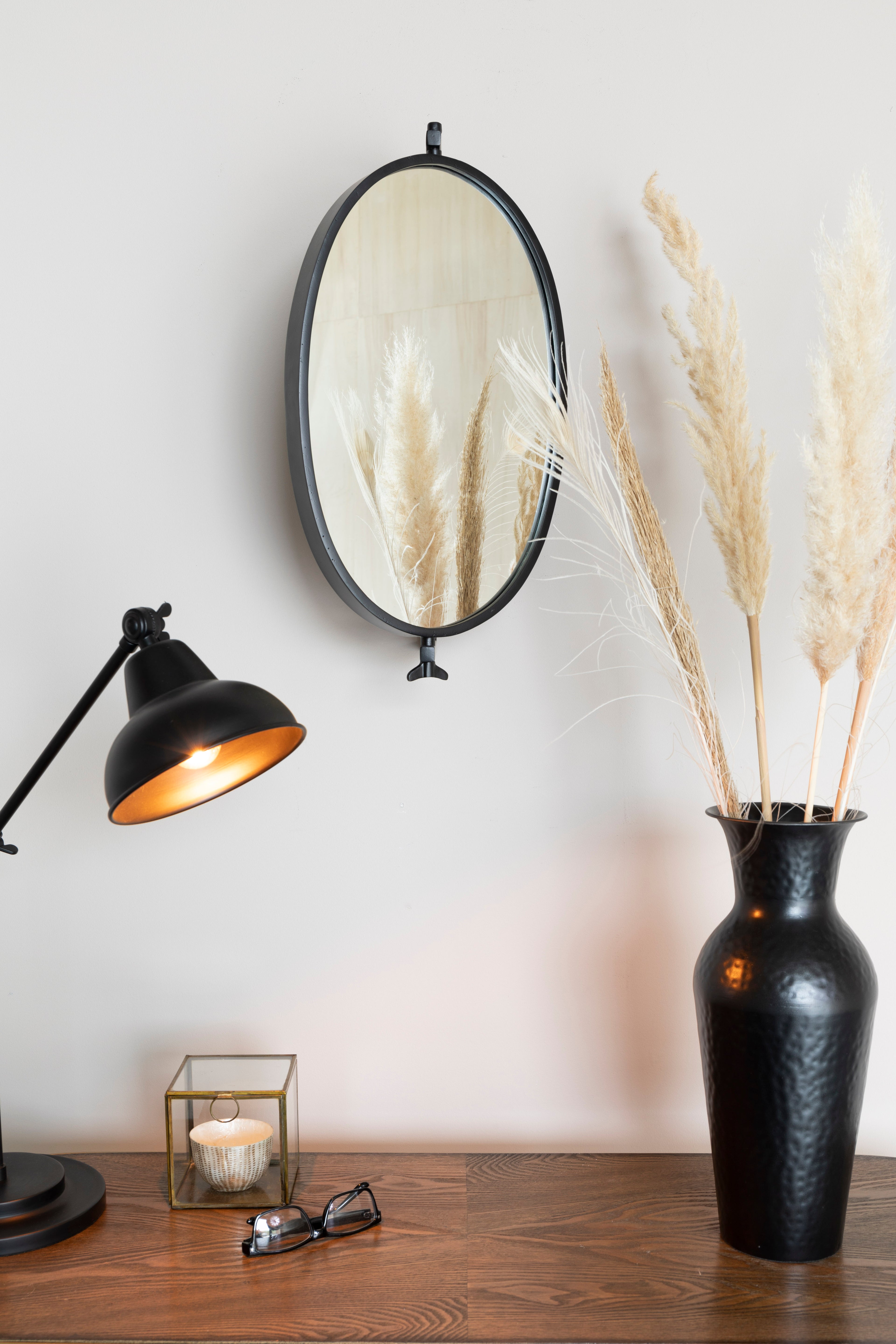 Lara - Mirror - Iron - Black/Gold