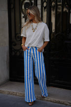 Polla Striped Jeans - Blue