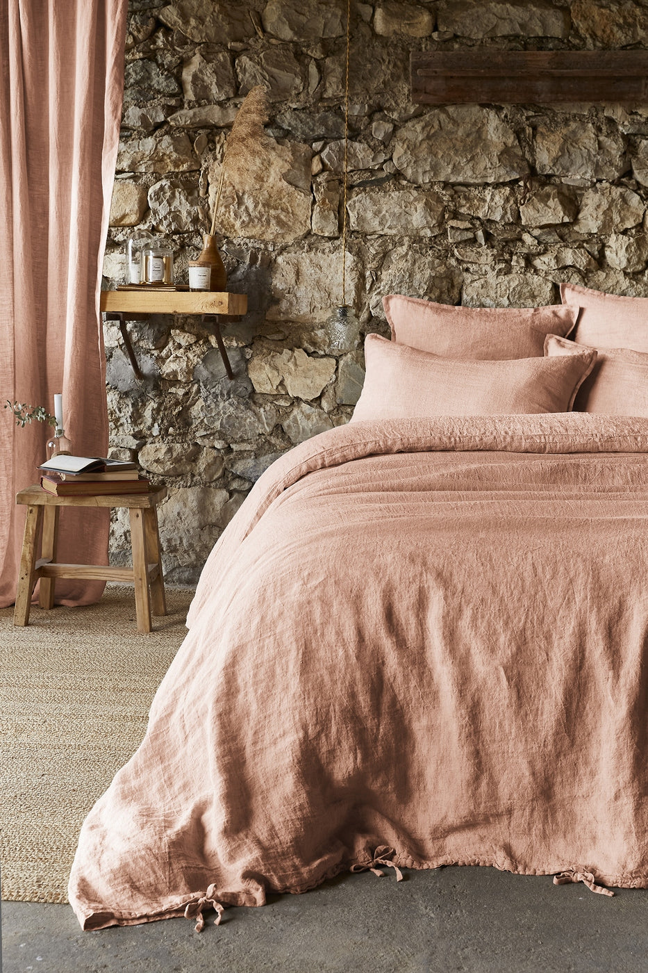 Soline - Duvet Cover - Washed Linen - Dusty Pink