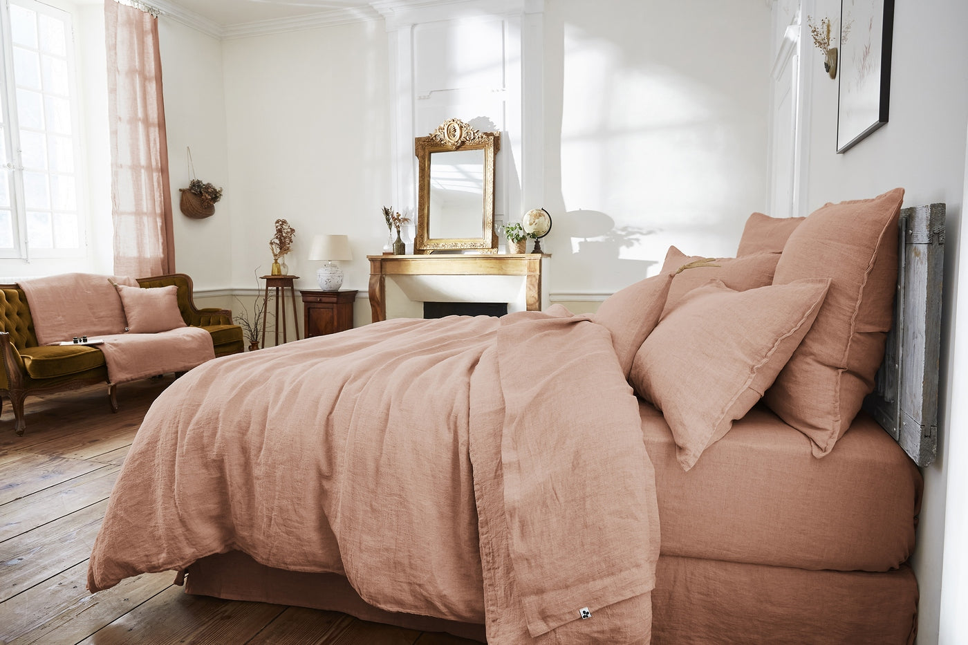Soline - Duvet Cover - Washed Linen - Dusty Pink
