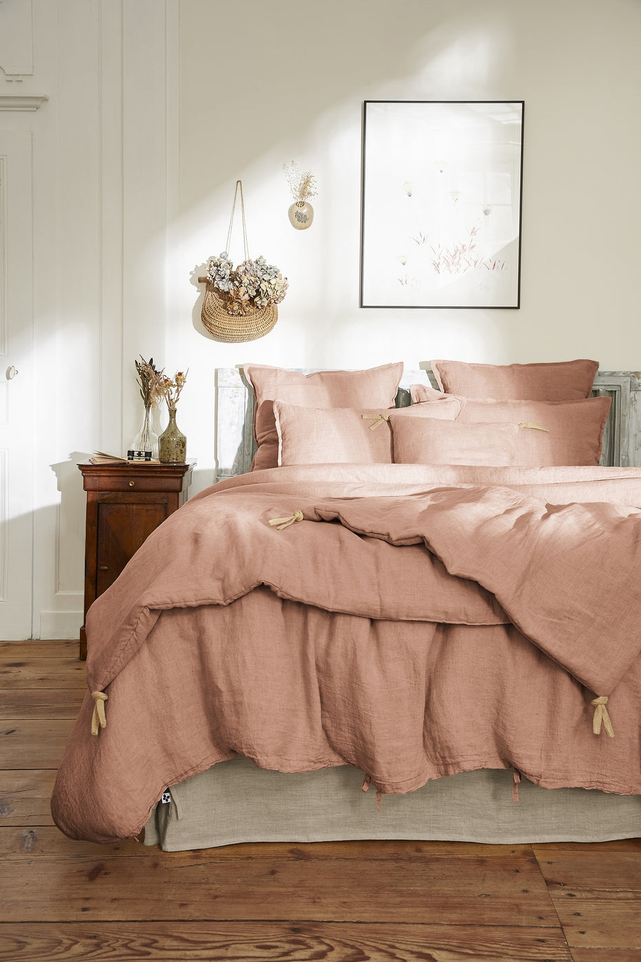 Soline - Duvet Cover - Washed Linen - Dusty Pink