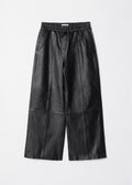 Pantalon Es Ezra En Cuir Noir Pour Femme