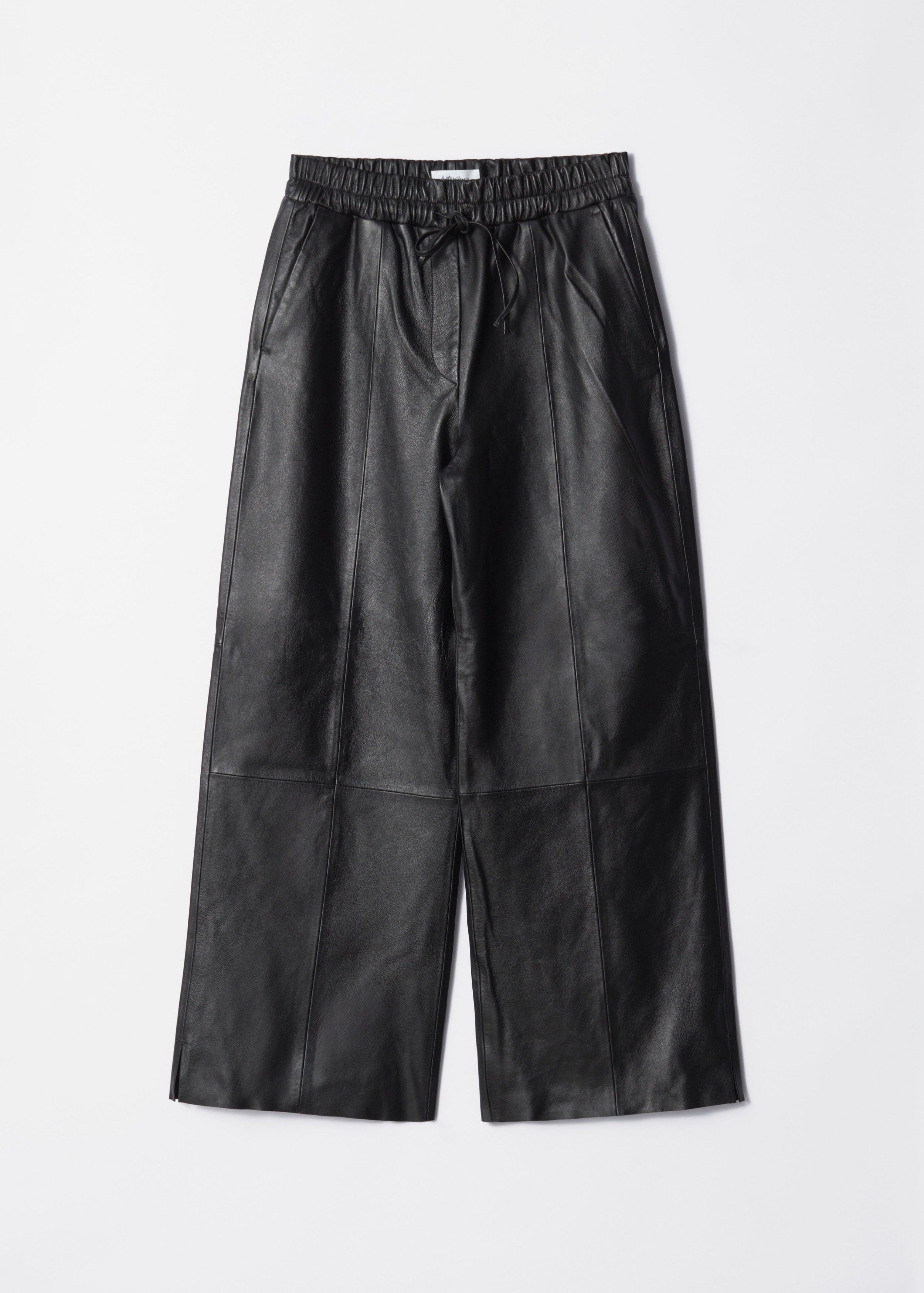 Pantalon Es Ezra En Cuir Noir Pour Femme