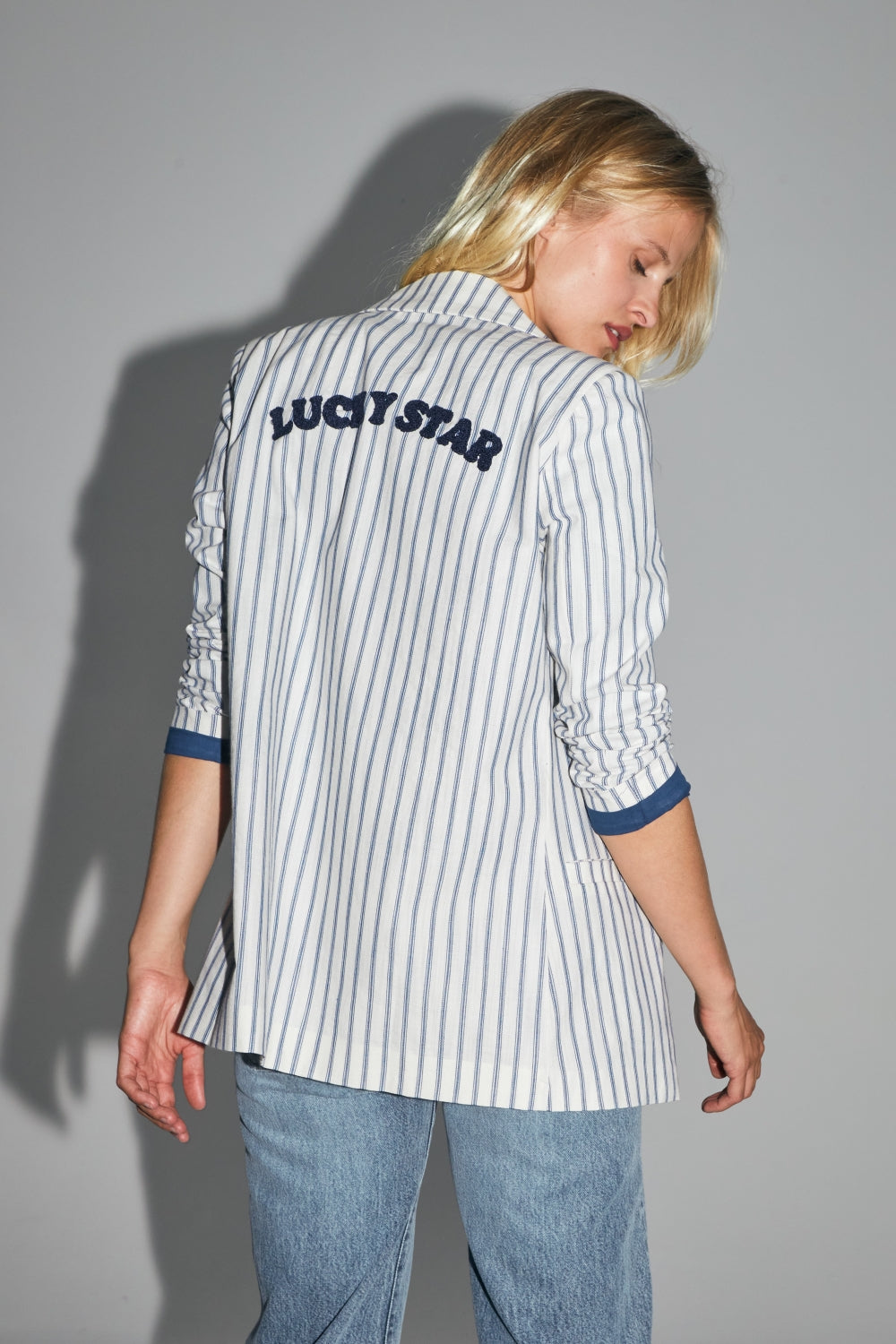 The Jimmy Cotton Blazer With Blue Stripes Made In Italy