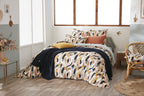 Julia - Reversible Duvet Cover - Printed Cotton Gauze - Eucalyptus