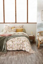 Reversible Duvet Cover - Printed Cotton Gauze - Clarence - Sea Green