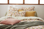 Reversible Duvet Cover - Printed Cotton Gauze - Clarence - Sea Green