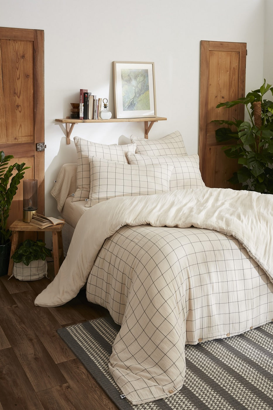 Gaïa Match - Housse De Couette Réversible - Double Gaze De Coton Tissée Teinte - Pampa