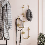 Lizzard - Wall-Mounted Coat Rack with 6 Hooks - Gold Metal
