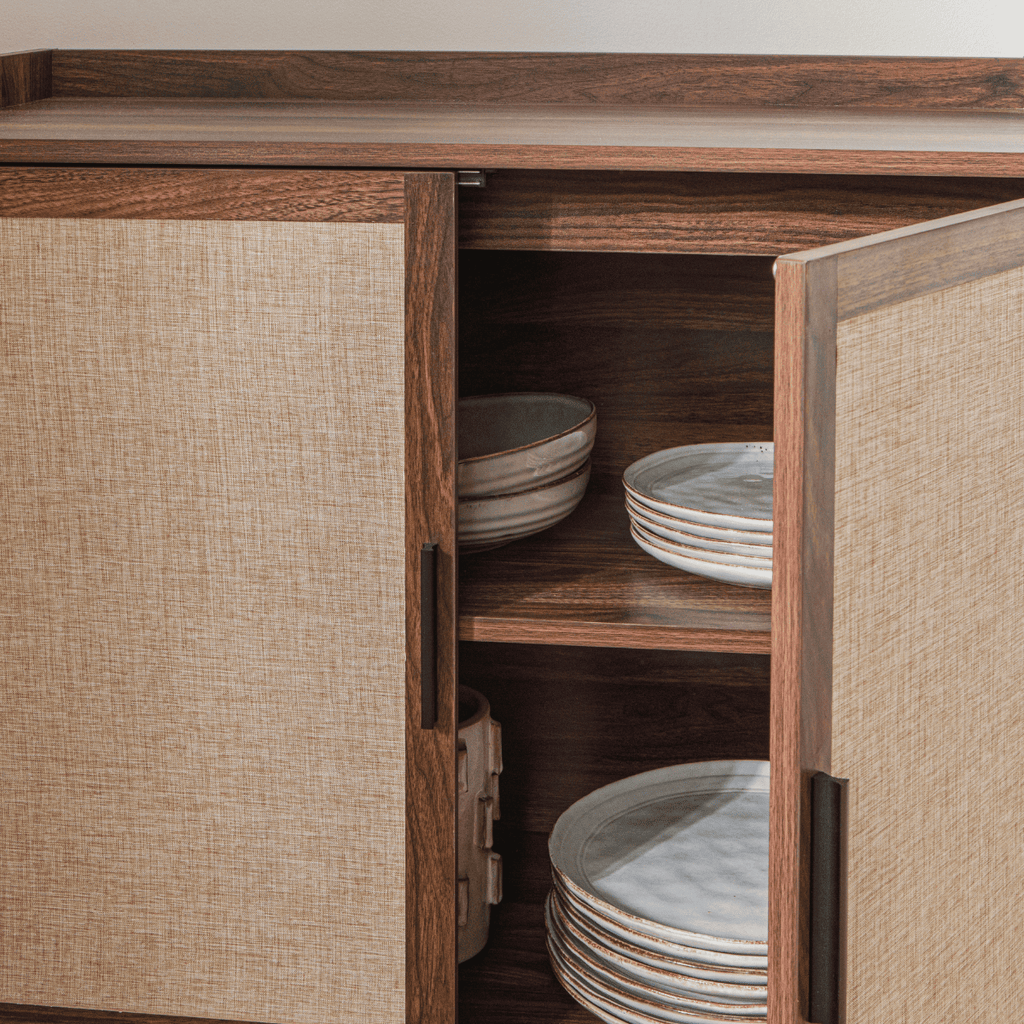 Jetson - Buffet 2 Portes - Tissu & Noyer