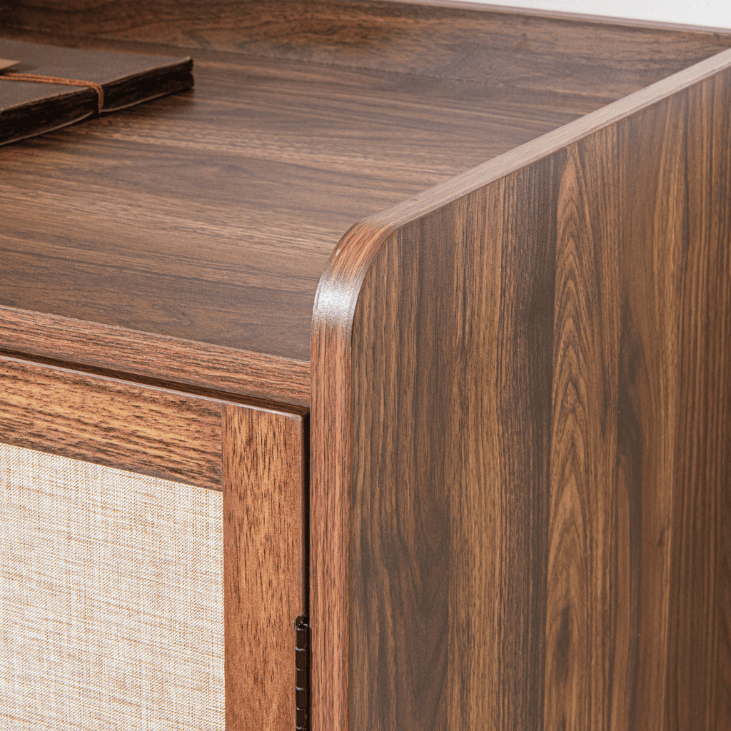 Jetson - Buffet 2 Portes - Tissu & Noyer