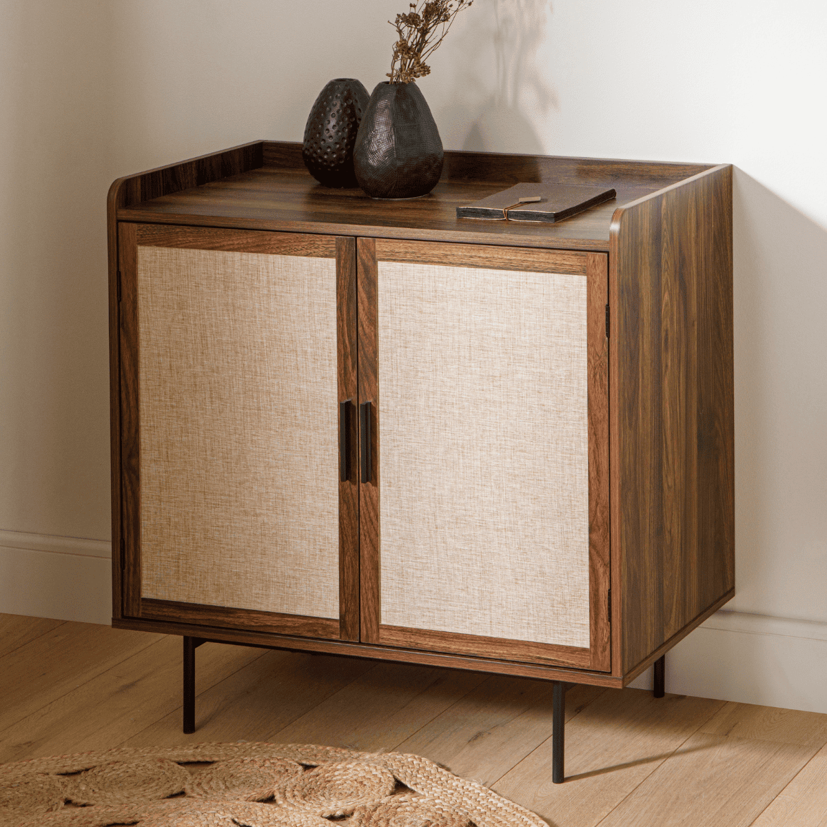 Jetson - Buffet 2 Portes - Tissu & Noyer