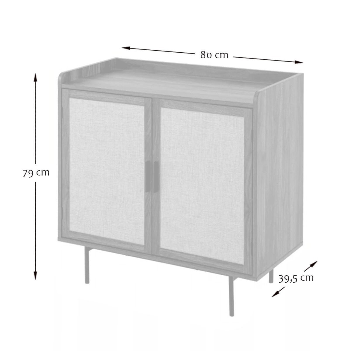 Jetson - Buffet 2 Portes - Tissu & Noyer