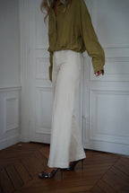 Mocha Straight Jeans - Cream