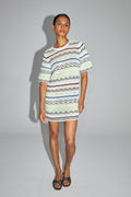 Minivestido Talitha En Crochet Colorful De Algodón Oeko-Tex Fabricado En Italia - Blanco