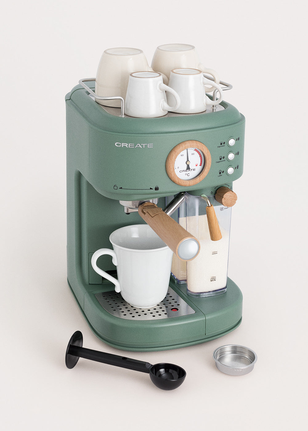 Thera Matt Pro - Machine À Café Expresso Semi-Automatique 20 bars - Vert Sauge