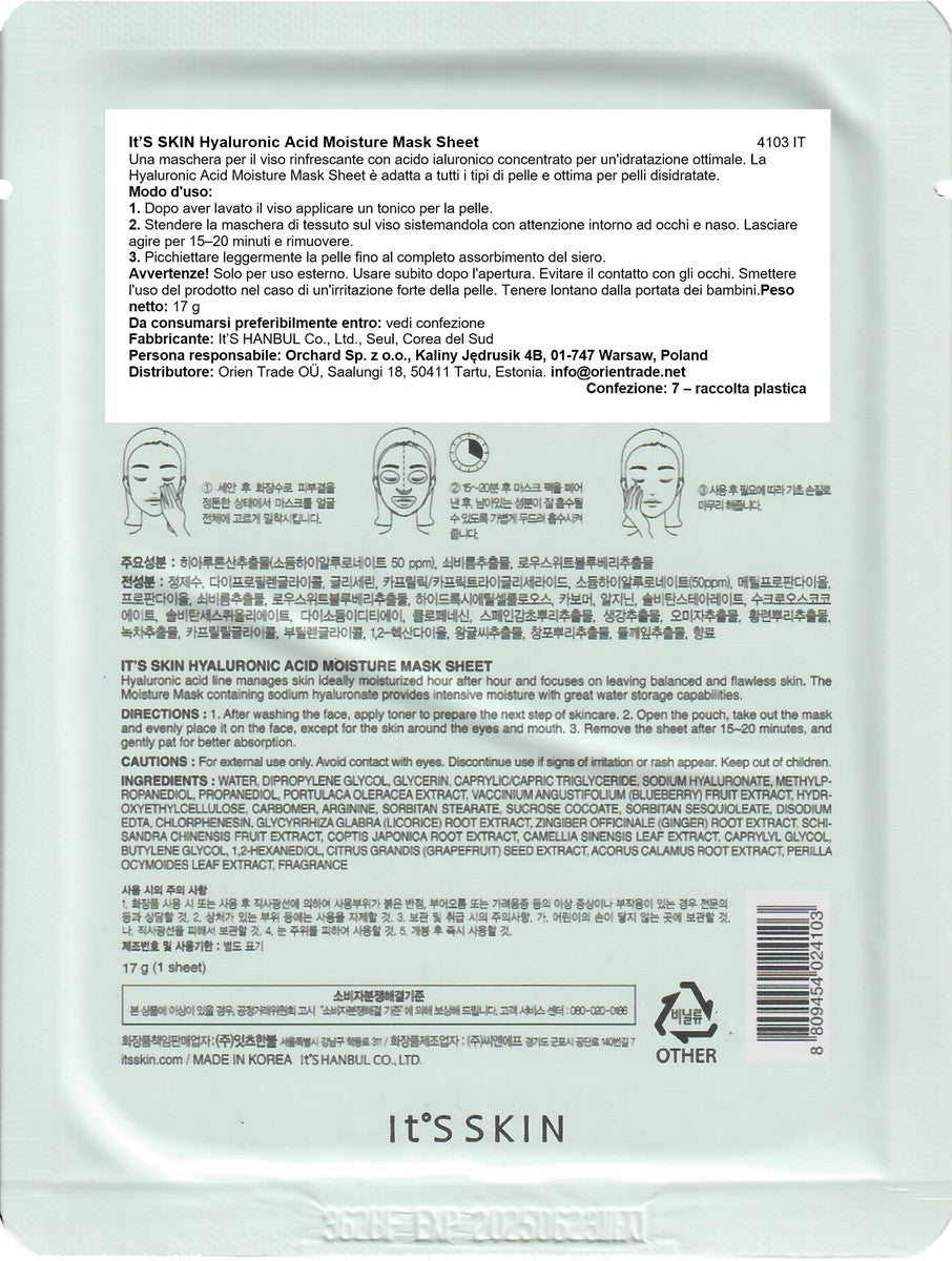 It'S Skin - Hyaluronic Acid Moisture Mask Sheet