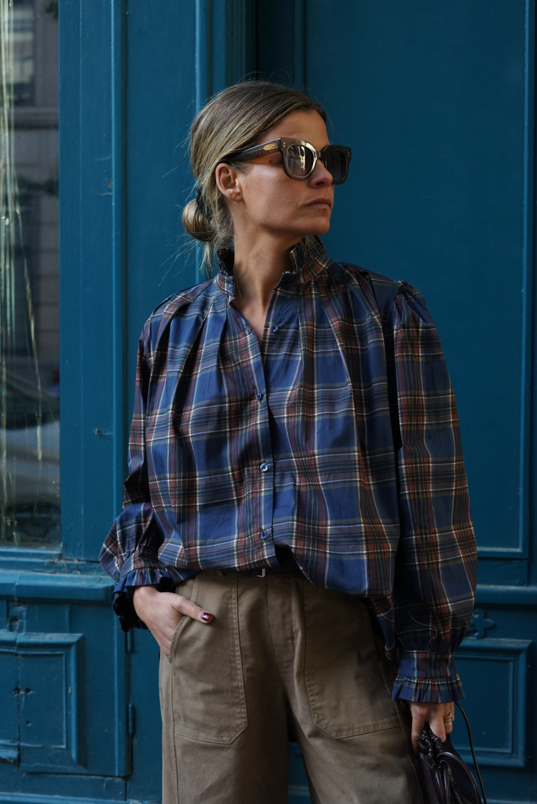 Chemise Elisabeth Carreaux Marine