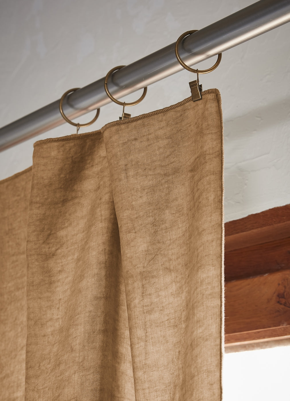 Lysandre - Adjustable Curtain + Plain Lyocell Clip Rings Lysandre - Camel