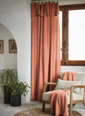 Lysandre - Rideau Ajustable + Anneaux Pince Lyocell Uni Lysandre - Terracotta