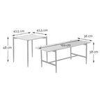 Jessie - Lot De 2 Tables Basses Gigognes - Chêne & Pieds Métal - Noir