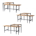Jessie - Lot De 2 Tables Basses Gigognes - Chêne & Pieds Métal - Noir