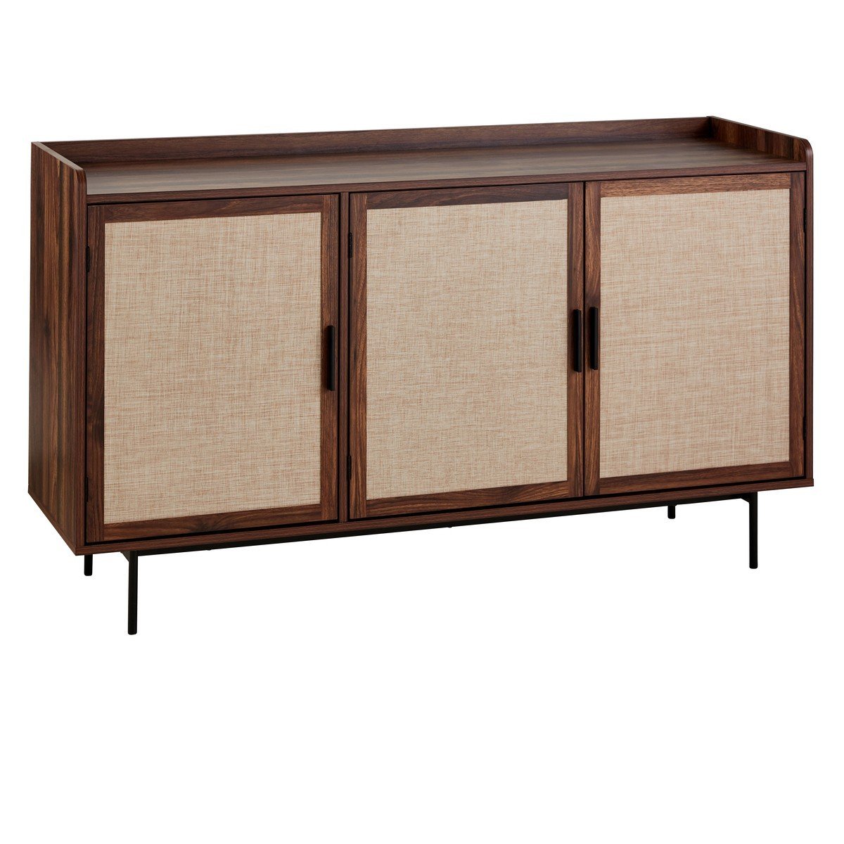 Jetson - Buffet 3 Portes - Tissu & Noyer