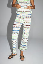 Pantaloni Rafael In Crochet Colorful Oeko-Tex Made In Italy - Bianco