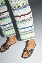 Pantaloni Rafael In Crochet Colorful Oeko-Tex Made In Italy - Bianco
