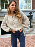 Honorine Beige Heather Cardigan