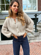 Honorine Beige Heather Cardigan