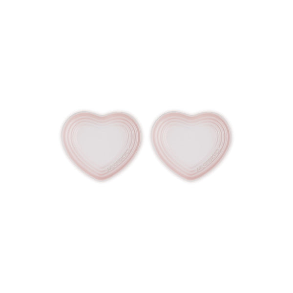 Set 2 Platos Corazón - Cerámica - 14 cm - Shell Pink