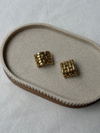 Pendientes Givenchy Vintage - Eslabones Trenzados Dorados