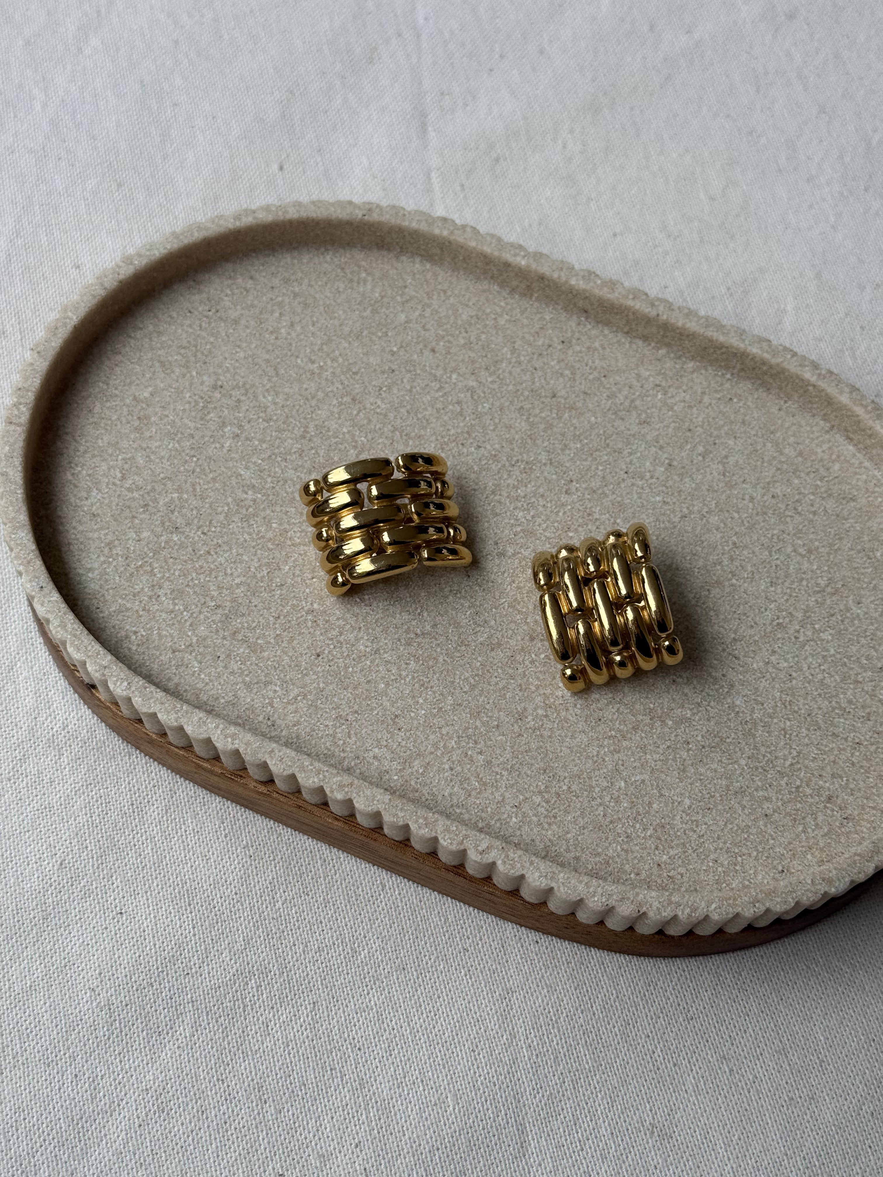 Pendientes Givenchy Vintage - Eslabones Trenzados Dorados