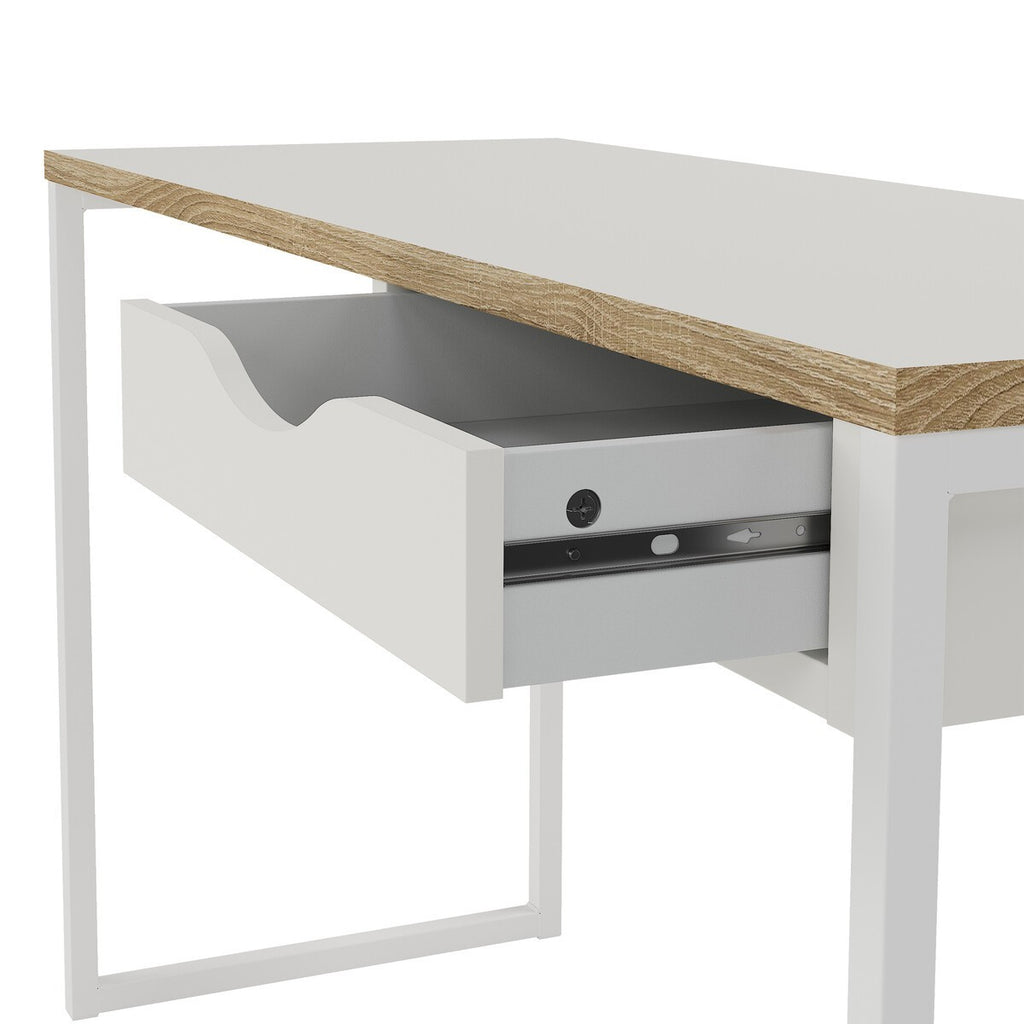 Function - Bureau 1 Tiroir Pieds Métal - Blanc