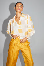 Camisa Nadia De Algodón Estampado Helios Made In Italy