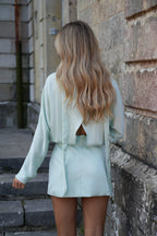 Robe Satinée Esther - Vert D’Eau
