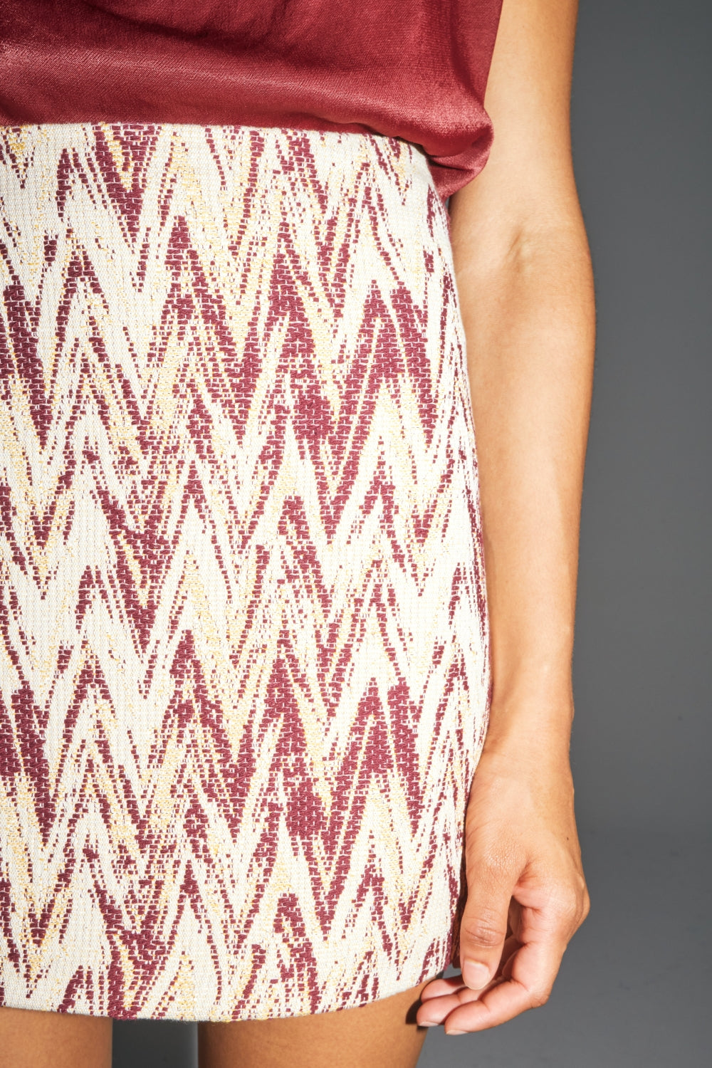 Minifalda Stella De Tweed Confeccionada Con Hilos Reciclados Made In Italy