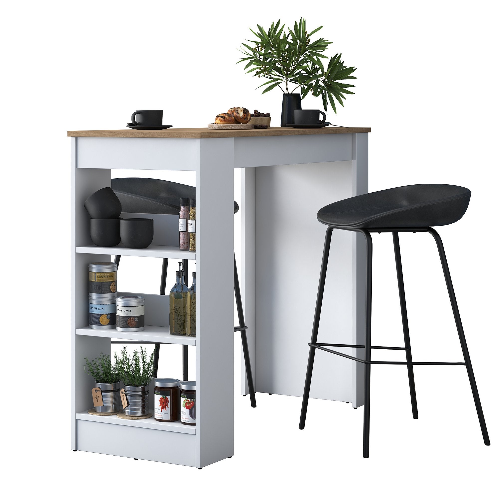 Tables De Cuisine Ja103 - Noyer / Blanc